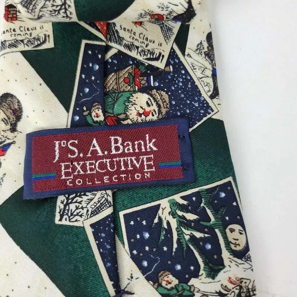 Jos A Bank‎ Executive Merry Christmas Santa Necktie Silk 3.5